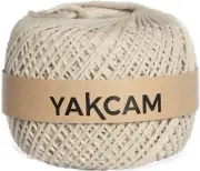 YAKCAM Macrame Cord 3 mm x 300 M | 100% Natural Cotton Rope with Beads