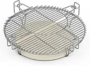 SafBbcue Cooking Grate System for Kamado Joe Classic, Large Big Green Egg BGE, Char-Griller Akorn 18" Charcoal Grill Flexible Cooking Base Rack with Heat Deflector