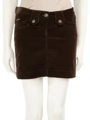 Brown Corduroy Mini Skirt