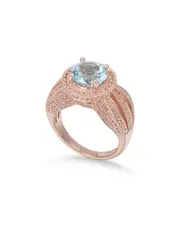 Suzy Levian Rosed Silver 5.23 ct. tw. Gemstone Statement Ring