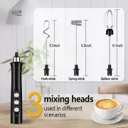 3 in 1 Rechargeable Milk Frother with Stand Handheld Coffee Stirrer Foam Mixer