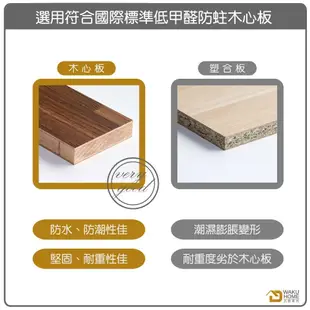 WAKUHOME 瓦酷家具 BRIAN積層木2.5尺化妝台+椅 A026-01-4 (7.7折)