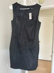 NEW Theory Vent Front Shift Sleeveless Chevron Knit Mini Dress 12p