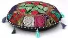 17" Ethnic Floor Cushion Kids Pillow Throw Bohemian Patchwork Black Seating