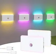 Shenzhi Tech Smart Motion Sensor LED Night Lights, Dimmable Bedside Night Lamp, Cabinet Lights, Variable Color Atmosphere Lights for Gaming Bedroom Bathroom Kitchen 1Pc/2Pcs (2)
