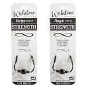 2PK Wishstone Onyx Cord Bracelet Stamina & Perseverance Accessories Women Black