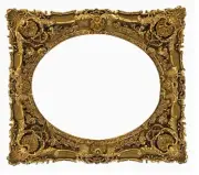 8 X 10 BAROQUE MEDIUM ANTIQUED GOLD OVAL SPANDREL STANDARD PICTURE FRAME CARVED