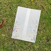 100 Pack Vellum Jackets for 5x7 Invitations - Pre-Folded Vellum Paper 5x7, 130GSM Translucent Wedding Invitations Wraps for Wedding, Birthday Invitation (Colorful Wildflower Pattern)
