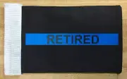 Motorcycle Flag Thin Blue Line Retired Made in USA 6x10 inch Antenna & Flagpole