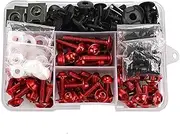 Fairing Bolts Body Fairing Bolt Screw Fastener Fixation Kit for VFR800 800F 1998 1999 2000 2001(Red)