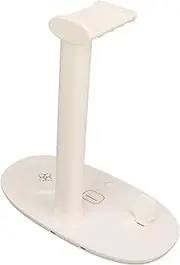 Headphone Charging Stand, 4 in 1 Safe Charging Headphone Stand for Cell Phones (White)