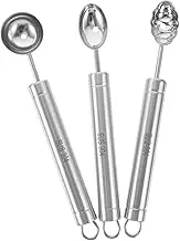 Amosfun Melon Baller Ice Spoon Stainless Steel Melon Baller Scoop Dessert Ball Maker Cookie Scoop Round Edge