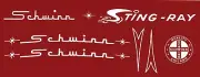 SCHWINN STINGRAY WATER SLIDE DECAL - RED