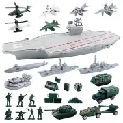 deAO Aircraft Carrier Toy with Scale Model Warplanes Warships Military Vehicl...