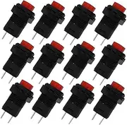 Power Switch Button Push Button 12pcs，Momentary Panel Cutout Accessories Pushbutton Circuit Button Metal Buttons Circuit Push Momentary Button Switch Copper Small Tools Round