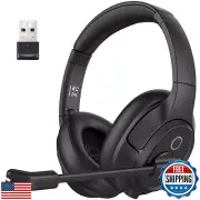 EKSA Bluetooth Headsets with Microphone and USB Dongle, 30 Hours Talk Time an