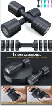 Sportneer Adjustable Dumbbells: 5 Lb Set of 2, 2Lb-5Lb, Fast Adjust, 4-In-1 Weig