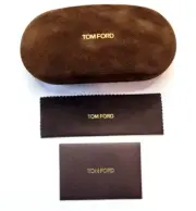 TOM FORD MEDIUM BROWN SUEDE HARD SUNGLASS CASE w PAPER & CLEANING CLOTH W BOX