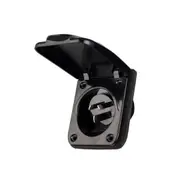 Power Socket Black 250V 15A Caravan Inlet RV Camper Motor Home