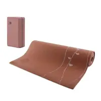 在飛比找momo購物網優惠-【EASYOGA】瑜珈花草墊 + 高優質瑜珈磚50D(咖啡色