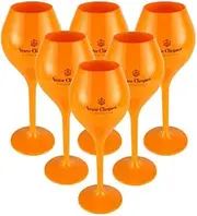 [Veuve Clicquot] VCP Trendy Rich Coupe Yellow Acrylic Champagne Poolside Glass Glasses Flutes 260ml Set (6 pcs)