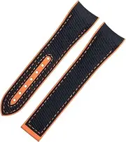 [FULNES] 20mm 21mm FKM Rubber Replacement Watch Band For Omega Seamaster 600 300 AT150 Aqua Terra 8900 Steel Buckle Series Watch Strap