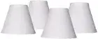 Set of 4 Hardback Empire Lamp Shades White Linen Small 3" Top x 6" Bottom x 5...