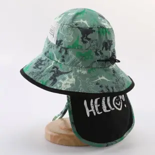 【寶貝家】兒童漁夫帽（加大款 適合頭圍51-55cm）(夏天防曬帽 遮陽帽 帶披肩 兒童帽子)
