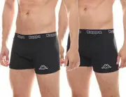 8 X Kappa Mens Black/Black Boxer Shorts Comfy Trunks