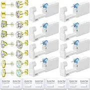 [TKKUY] 24 Pcs Ear Piercing Kit Disposable Ear Piercing Gun Kit 8 Pcs Self Piercing Gun 8 Pcs Cubic Zirconia Earrings Stud