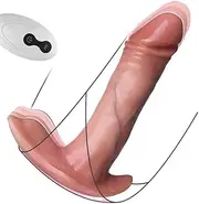 Realistic Wearable Vibrator Thrusting Dildo with Remote Control, G Spot Vibrating Dildos with 8 Thrusting&Vibration, Lifelike Thrusting Anal Dildo Thrusting Vibrator Sex Toys for Women Men