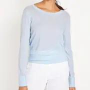 Old Navy Women's Lightweight Pointelle Pajama Lounge Top Light Blue Size L