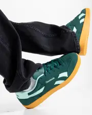 [Reebok] Reebok Men's Smash Edge Shoes in Collegiate Green/Glitch Aqua/Gum Size 8 8 Collegiate Green/Glitch Aqua/Gum