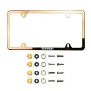 Fit Ferrari Laser Etching Stainless Steel Polish RoseGold Slim License Frame&Cap