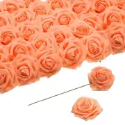 25pcs Foam Roses Artificial Flower Fake Roses with Stems, Orange