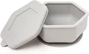 Tiny Twinkle Silicone Suction Bowl with Lid for Baby and Toddler - 100% Silicone - BPA Free - Microwave Safe - Suction Bowls for Baby, Snack Containers for Toddlers - Grey