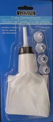 CAKE DECORATING KIT Icing Bag, 5-Tips, Canapé Piping Set