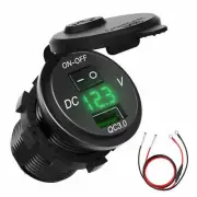 2 QC3.0 Ports Fast Charging Car USB Charger Socket Adapter For Vehicles Truck G