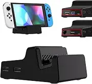 eXtremeRate AiryDocky DIY Kit Black Replacement Case for Nintendo Switch Dock, Redesigned Portable Mini Dock Shell Cover for Nintendo Switch OLED - Shells Only, Dock & Circuit Board Chip NOT Included