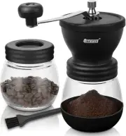 Manual Coffee Grinder, Burr Grinder for Home Use, Bean Black