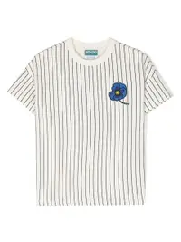 在飛比找Farfetch優惠-stripe-pattern logo-print T-sh