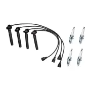 Bosch Ignition Leads + 4 x Denso Spark Plugs for Subaru Forester SF SF5 2.0L
