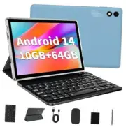 Android 14 Tablet 10.1 inch Tablet 2024 Latest Tablet with Keyboard Mouse Blue