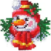 Andriana Counted Cross Stitch Kit - Snowman - Plastic Canvas - H-19 - Christmas Decoration