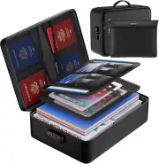 Fireproof and Waterproof Document Storage Bag with Lock & Money Bag - Medium