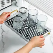 Serving Tray with Handles Fashion Drain Tray for Buffet Tea House Guest Room
