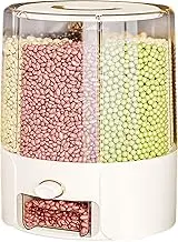 Rice Container,Rotatable Rice Bucket - Food-grade Airtight Barrel with Dividers Anti-Gnat Anti-Moisture for Pantry Restaurant Millet Beans Flour Oats Baking Cooking