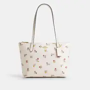 Fiona Zip Tote Bag With Heart Print