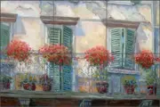 Mediterranean Tile Backsplash Margosian Venice Balcony Art Ceramic Mural JM116