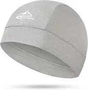 Oimzzr Cooling Cap Men Women Sweat Wicking Cycling Running Helmet Liner Light Gray